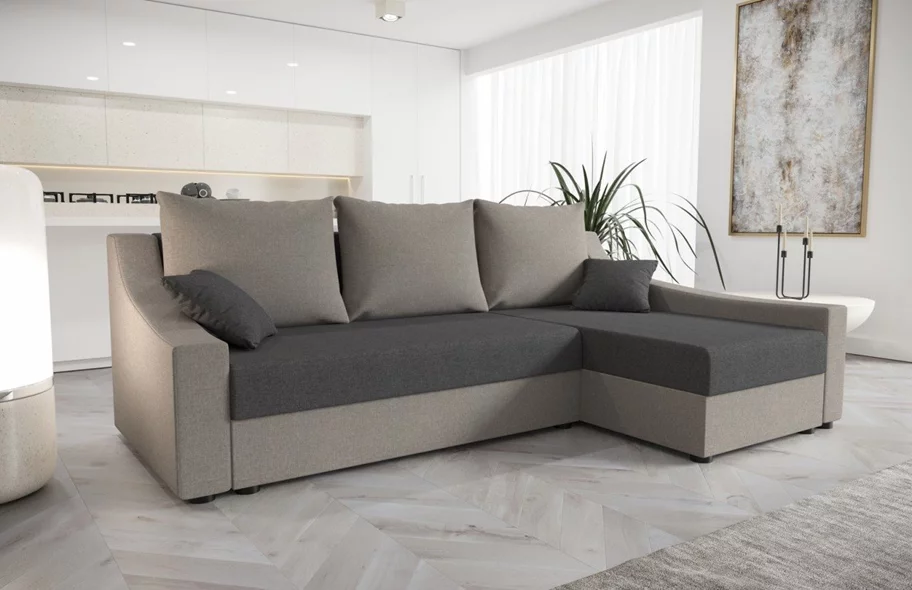 Image Диван угловой Space Meble Ontario Right Sawana 05/Sawana 21 Gray Dark/Gray