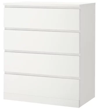 Comodă Ikea Malm 4 sertare 80x100 Alb