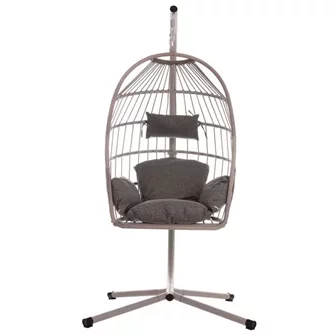 Fotoliu suspendat Cactus L 115x80 cm Brown/Gray