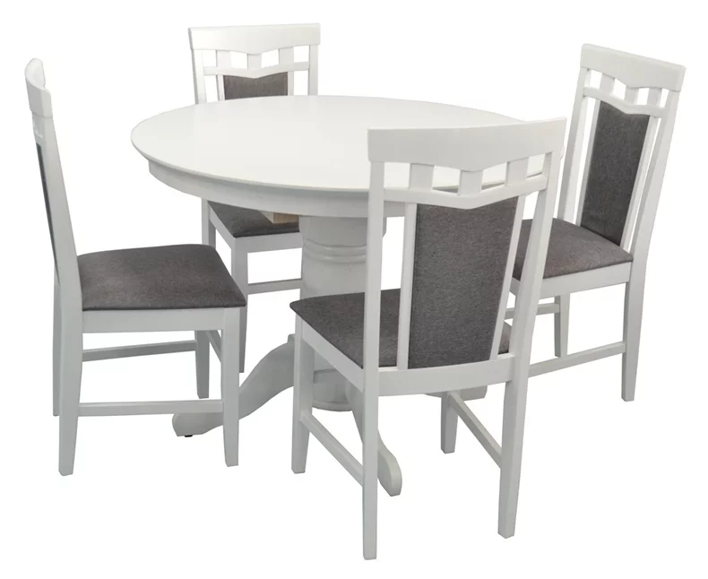 Image Set de bucatarie Evelin CAPELLA V White + 4 scaune DEPPA R White/NV-10WP Grey
