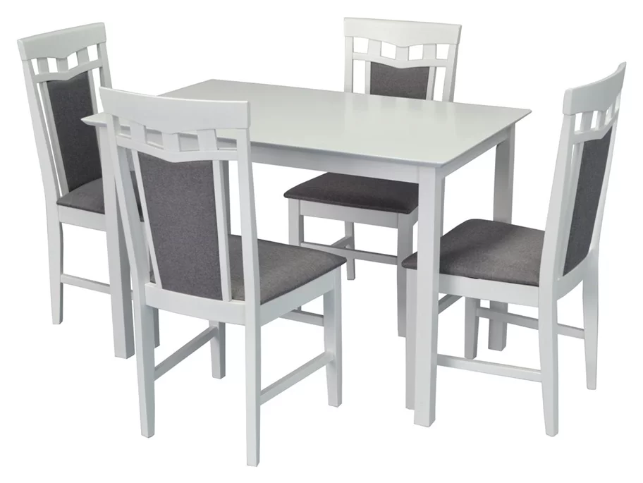 Image Set de bucatarie Evelin GLORIA White + 4 scaune DEPPA R White/NV-10WP Grey