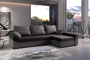 Image Угловой диван Space Meble Denver L Sawana 14/Sawana 05 Black/Gray Dark