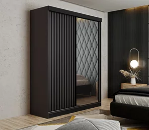 Image Шкаф купе Prime Furniture Malani 138x205x59 Graphite/Black