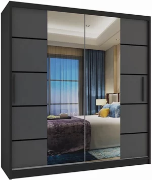 Image Шкаф купе Belini Premium ME SZP7/0/B/SR/0/KLP Graphite Gray/Black