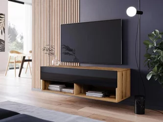 Тумба под телевизор Bratex Lowboard A 100 Wotan Oak/Black Gloss