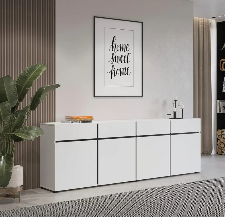 Image Тумба Helvetia Cross 4D4S 78x225 White/Black