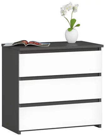 Тумба Akord CL3 3SZ Graphite Gray/White