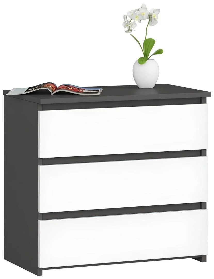 Image Тумба Akord CL3 3SZ Graphite Gray/White