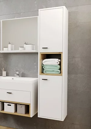 Image Шкаф пенал Mirjan24 Olier 30x133 White/Artisan Oak