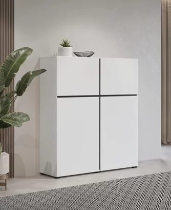 Комод Helvetia Cross 4D White/Black