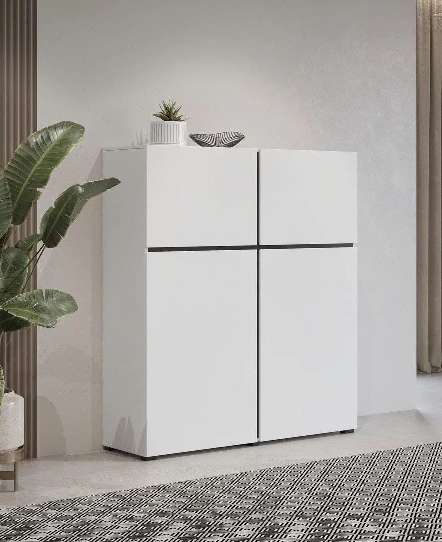 Image Комод Helvetia Cross 4D White/Black