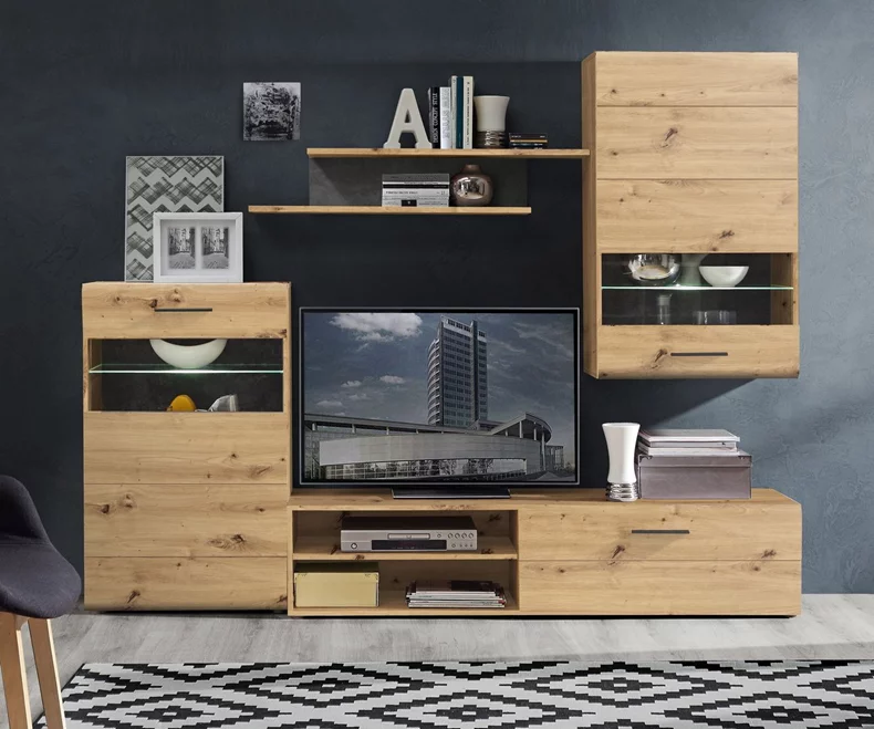 Image Стенка Fortuna Murphy 228.2x184x41.3 Artisan Oak/Dark Concrete