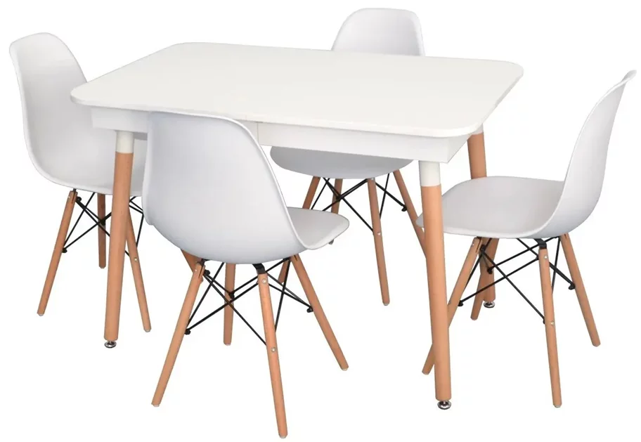 Image Set de bucatarie Evelin DT 431-1R Wo + 4 scaune LC-021 White