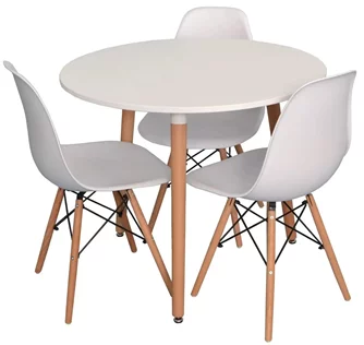 Set de bucatarie Evelin DT 404-1 + 3 scaune LC-021 White