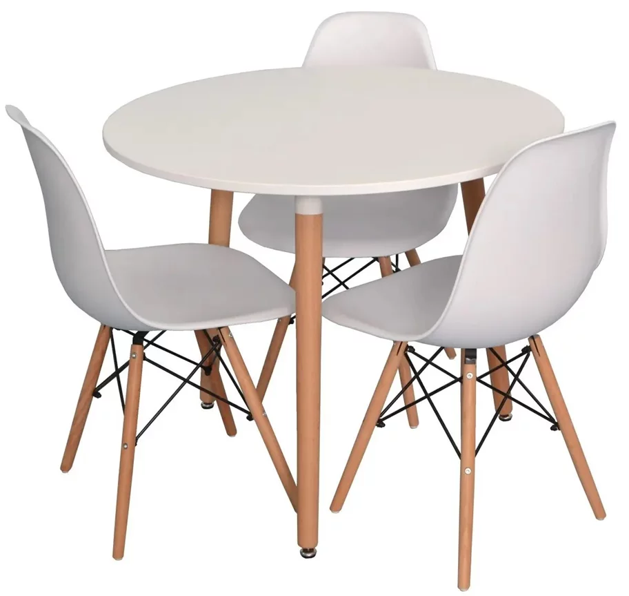 Image Set de bucatarie Evelin DT 404-1 + 3 scaune LC-021 White