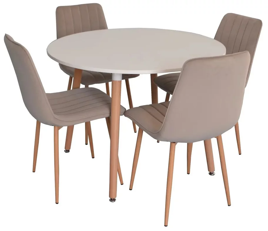 Image Комплект для кухни Evelin DT 402-1 + 4 scaune XR-154WO Light beige 8