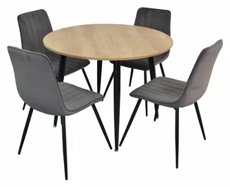 Set de bucatarie Evelin DT 402-2 + 4 scaune XR-154B Dark Grey 57