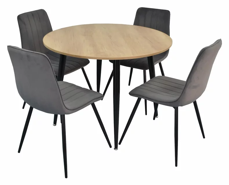 Image Set de bucatarie Evelin DT 402-2 + 4 scaune XR-154B Dark Grey 57