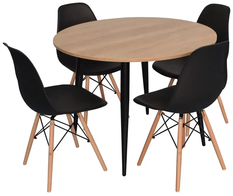 Image Комплект для кухни Evelin DT 402-2 + 4 стула LC-021 Black