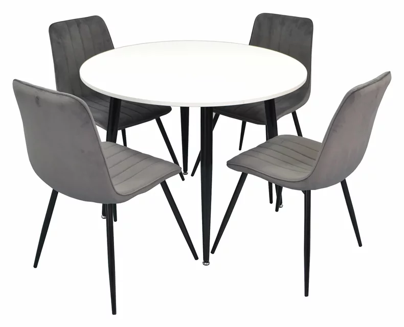 Image Set de bucatarie Evelin DT 402-3 + 4 scaune XR-154B Dark Grey 57