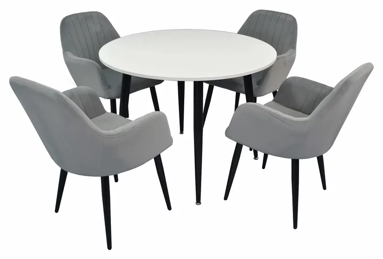 Image Комплект для кухни Evelin DT 402-3 + 4 стула LC-621B Dark Grey 57