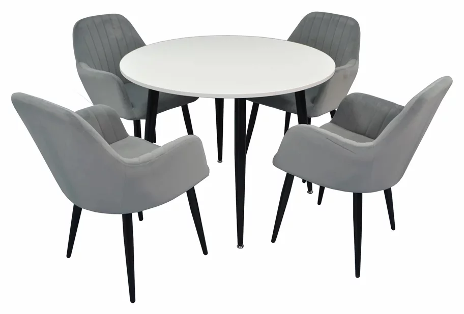 Image Комплект для кухни Evelin DT 402-3 + 4 стула LC-621B Dark Grey 57