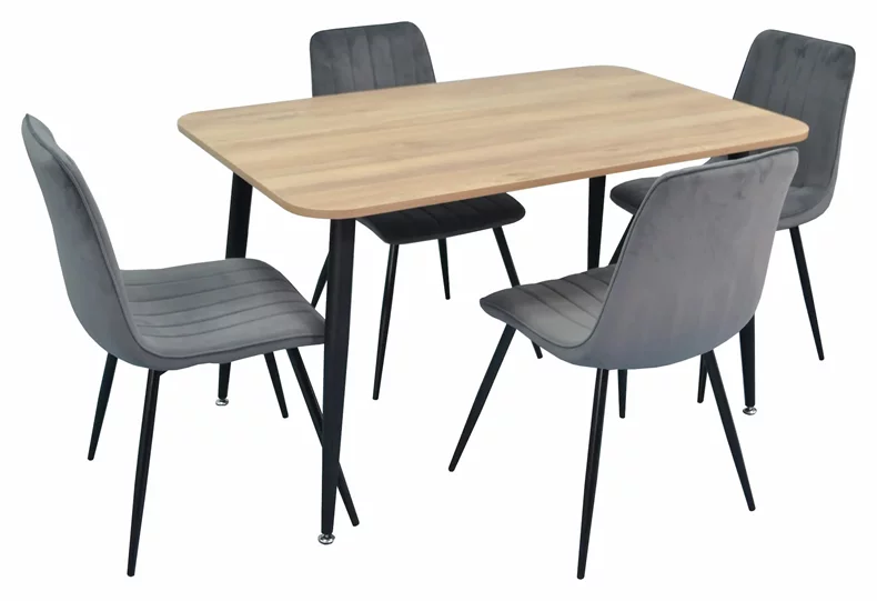 Image Комплект для кухни Evelin DT 405-2 + 4 стула XR-154B Dark Grey 57