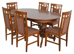 Image Set de bucatarie Evelin HV-33V Burnish + 6 scaune DEPPA R Burnish/F-789 Brown