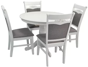 Image Set de bucatarie Evelin CAPELLA V White + 4 scaune HV-3167 White/NV-10WP Grey