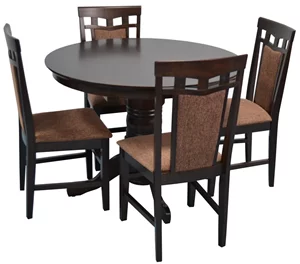 Image Set de bucatarie Evelin CAPELLA V Chocolate + 4 scaune DEPPA R Chocolate/F-789 Brown