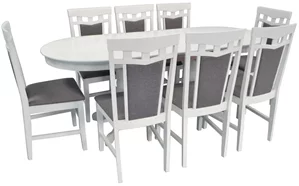 Image Комплект для кухни Evelin HV-31N White + 8 стульев DEPPA R White/NV-10WP Grey