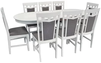 Комплект для кухни Evelin HV-31N White + 8 стульев DEPPA R White/NV-10WP Grey