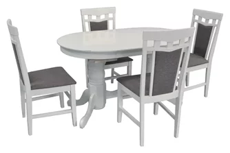 Set de bucatarie Evelin HV-31N White + 6 scaune DEPPA R White/NV-10WP Grey