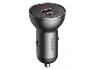 Image Зарядное устройство Baseus 2xUSB Fast Charge 24W with Cable 3 in 1 Black Suit Grey