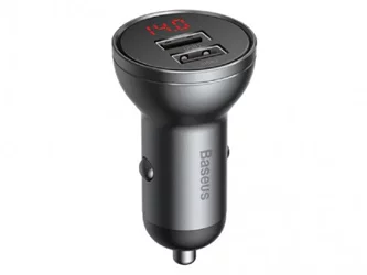 Автомобильная зарядка Baseus 2xUSB Fast Charge 24W with Cable 3 in 1 Black Suit Grey