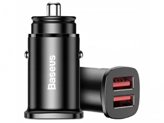 Зарядное устройство Baseus 2xUSB Square Metal QC3.0 30W Black