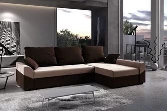 Диван угловой Space Meble Denver L Sawana 22/Sawana 16 Light Brown/Dark Brown