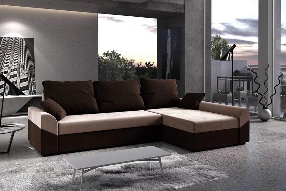 Image Диван угловой Space Meble Denver L Sawana 22/Sawana 16 Light Brown/Dark Brown