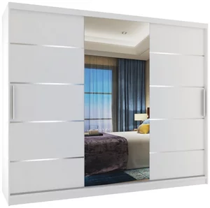 Image Шкаф купе Belini Premium MBP SZP8/0/1W/2W1L/0/KLAL White Matt/White