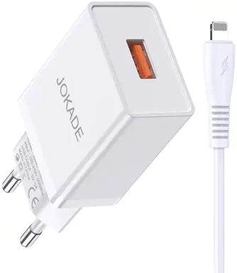 Зарядка Jokade Charger Liangzi Series 2*USB-A with Cable USB-A to Lightning 1m White