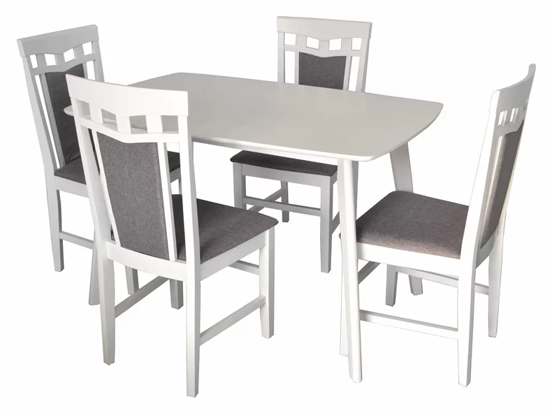 Image Set de bucatarie Evelin COOPER White + 4 scaune DEPPA R White/NV-10WP Grey