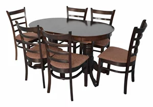 Image Set de bucatarie Evelin HV-31N Chocolate + 6 scaune COCO Chocolate/F-789 Brown