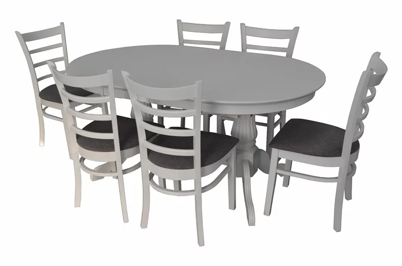Image Set de bucatarie Evelin HV-33V White + 6 scaune COCO White/NV-10WP Grey