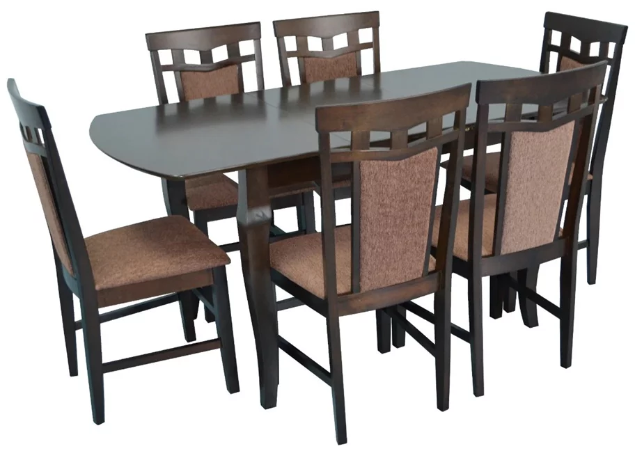 Image Комплект для кухни Evelin HV-29V Chocolate + 6 стульев DEPPA R Chocolate/F-789 Brown