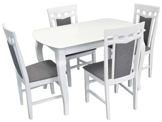Комплект для кухни Evelin HV-29V White + 4 стула DEPPA R White/NV-10WP Grey
