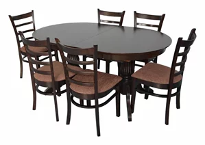 Image Set de bucatarie Evelin HV-33V Chocolate + 6 scaune COCO Chocolate/F-789 Brown