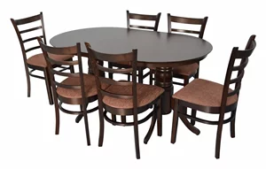 Image Set de bucatarie Evelin HV-24V Chocolate + 6 scaune COCO Chocolate/F-789 Brown