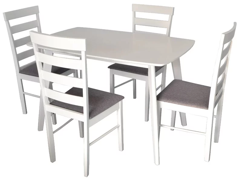 Image Set de bucatarie Evelin COOPER White + 4 scaune GLORIA White/NV-10WP Grey