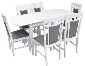 Комплект для кухни Evelin HV-29V White + 6 стульев DEPPA R White/NV-10WP Grey