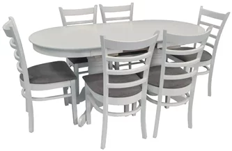 Комплект для кухни Evelin HV-31N White + 6 стульев COCO White/NV-10WP Grey